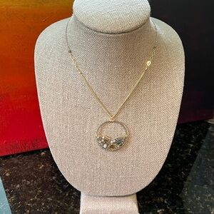 Lucky Brand Double Chain Sea Glass Pendant Necklace